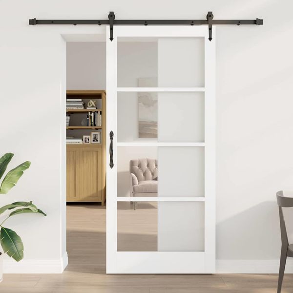 vidaXL Posuvné dvere Biela a čierna 93 x 211 cm