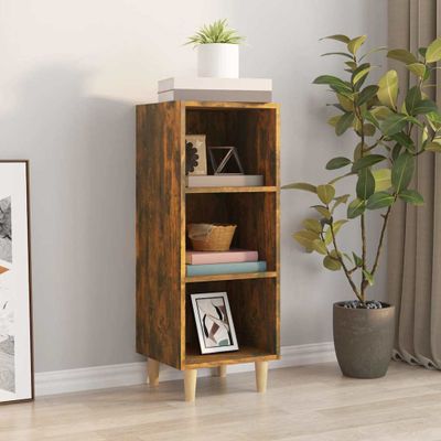 vidaXL Komoda dymový dub 34,5x32,5x90 cm spracované drevo