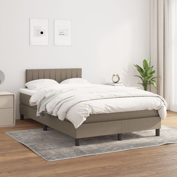 vidaXL Boxspring posteľ s matracom sivohnedý 120x200 cm látka