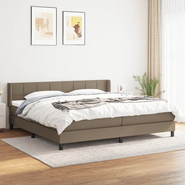 vidaXL Boxspring posteľ s matracom sivohnedý 200x200 cm látka