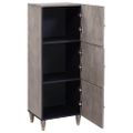 vidaXL Highboard Šedá a zlatá 40 x 33 x 110 cm Masívne mango drevo