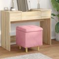 vidaXL Ottoman s Úložným Priestorom Ružová 40 x 40 x 45 cm Zamat