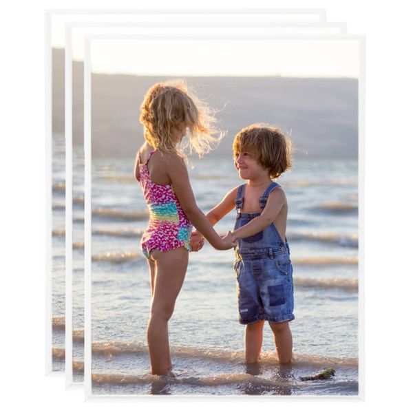 vidaXL Fotorámiky na stenu , koláž 3 ks, biele 50x60 cm, MDF