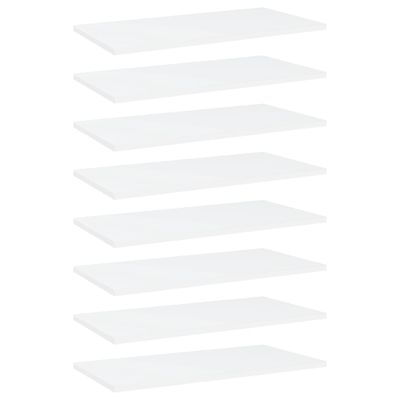 vidaXL Prídavné police 8 ks, biele 60x30x1,5 cm, drevotrieska