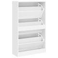 vidaXL Botník biely 63x24x103 cm spracované drevo