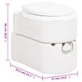 vidaXL Integrované kempingové WC biele 24+17 l HDPE a PP