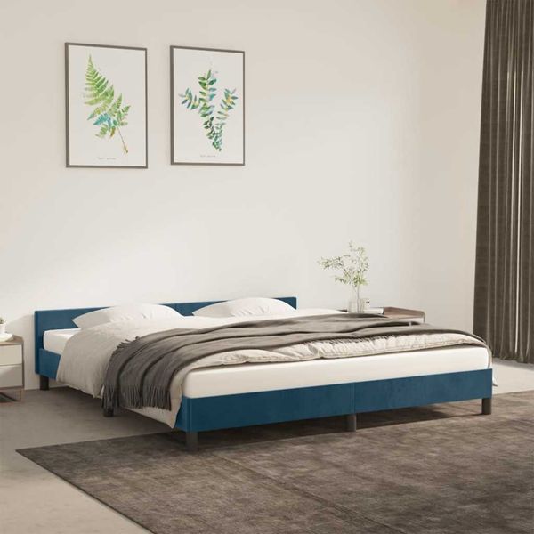 vidaXL Rám postele bez matraca tmavomodrý 160x200 cm zamat