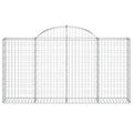 vidaXL Oblúkové gabiónové koše 4ks 200x30x100/120cm pozinkované železo