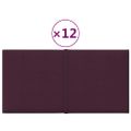 vidaXL Nástenné panely 12 ks fialové 30x15 cm látkové 0,54 m²
