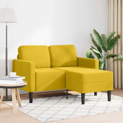 vidaXL 2-miestna pohovka s kreslom v tvare L Žltá 125 cm Zamat