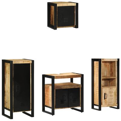 vidaXL Sada kúpeľňového nábytku 4 ks Hnedá a čierna 40 x 35 x 90 cm