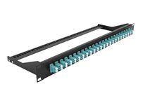 Prepojovací panel - montáž do racku - LC Duplex MM X 24 - čierna, vodotesná - farba - 1U - 19"