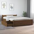 vidaXL Posteľný rám so zásuvkami medový 120x190 cm malé dvojlôžko