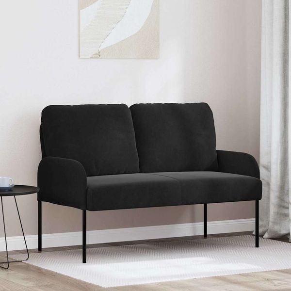 vidaXL Pohovky s vankúšom 110cm Čierna Preglejka