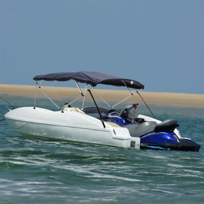 vidaXL Strieška Bimini so 4 oblúkmi a stenami 243x(230-244)x137 cm
