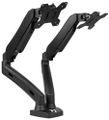 AROZZI ALZARE DUO/ stolní držák pro 2 monitory/ plynový píst/ ocel, hliník/ černý Držák, VESA, stolní, pro dva monitory, náklon -70°-60°, otácení 180°, nosnost 2x 7kg, cerný