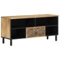 vidaXL TV skrinka 100x33x46 cm, mangový masív
