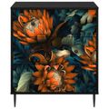 vidaXL Příborník LOCHEM Oranžový vzor 66 x 36,5 x 76 cm Čierny dub