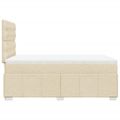 vidaXL Boxspring posteľ s matracom krémová 120x190 cm látka