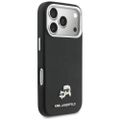 Puzdro Karl Lagerfeld pre iPhone 17 Pro 6,3" HC MAGSAFE PU FW S HLÁVKOVÝM ŠPENDLÍKOM K&C ČIERNA