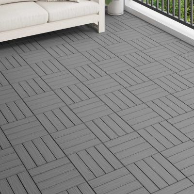 vidaXL Dlažba na terasu 3D dizajn 11 pcs Biely 30 x 30 cm drevoplast