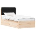 vidaXL Rám postele s čalúneným čelom Čierna 100 x 200 cm