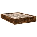vidaXL Posteľný rám so zásuvkami dymový dub 120x200cm kompozitné drevo