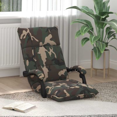 vidaXL Nastaviteľné podlahové kreslo Armádna zelená Látka