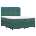 vidaXL LED boxspring posteľ s matracom Tmavozelená 200 x 200 cm Zamat