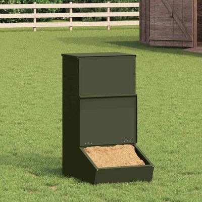 vidaXL Feeder pre prasatá Olivová zelená 55 x 38 x 76 cm