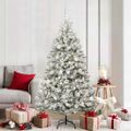 vidaXL Umelý Sklápací Vianočný Stromček 300 LED Zelená a biela 180 cm