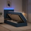 vidaXL LED úložná posteľ s matracom Modrá 90 x 200 cm Látka