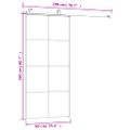 vidaXL Posuvné dvere s kovaním ESG sklo a hliník 90x205 cm