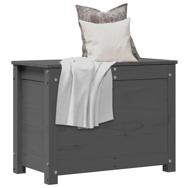 vidaXL Úložný box sivý 60x32x45,5 cm masívna borovica