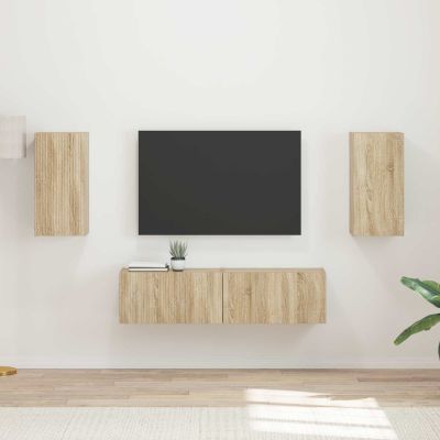 vidaXL Zostava TV skriniek 4 pcs Sonoma dub Kompozitné drevo