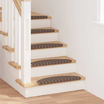 vidaXL Samolepiace schodové rohože 15 pcs Hnedá 65 x 21 x 4 cm