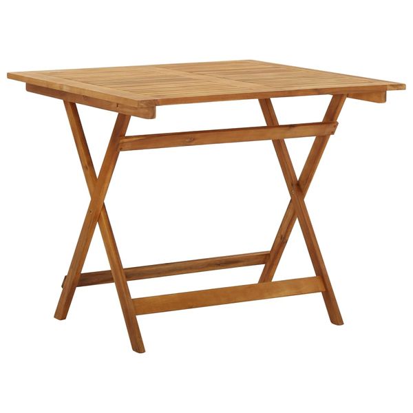 vidaXL Skladací záhradný stôl 90x90x75 cm akáciový masív