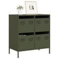 vidaXL Komoda olivovozelená 68x39x73,5 cm oceľ valcovaná za studena