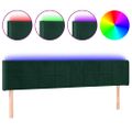 vidaXL Čelo postele s LED tmavozelené 163x16x78/88 cm zamat