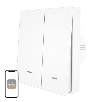 MOES ZS-B-EU2 Dvojkanálový vypínač osvetlenia ZigBee