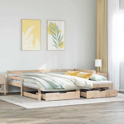 vidaXL Rozkladacia denná posteľ s matracmi bez matraca 90x200 cm