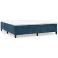 vidaXL Posteľný rám s boxspringom tmavomodrý 180x200 cm zamat