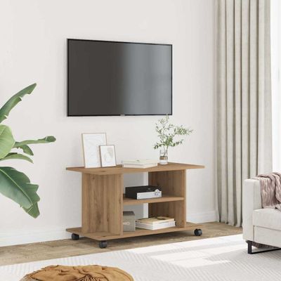 vidaXL TV skrinka s kolieskami farba dub artisan 80x40x45 cm