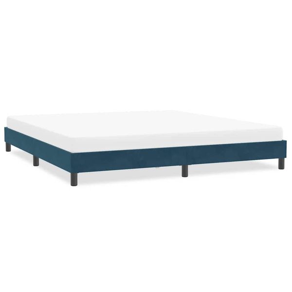 vidaXL Rám postele bez matraca Tmavomodrá 200x220 cm Zamat