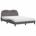 vidaXL Posteľ Viana s matracom sivá 120x200 cm umelá koža