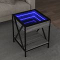 vidaXL Konferenčný stolík s nekonečnými LED sivý sonoma 40x40x49 cm