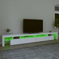 vidaXL TV skrinka s LED svetlami biela 290x36,5x40 cm