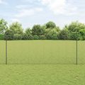 vidaXL Zvarené pletivo s podperami 10 x 1,4 m PVC potiahnutá oceľ Sivá