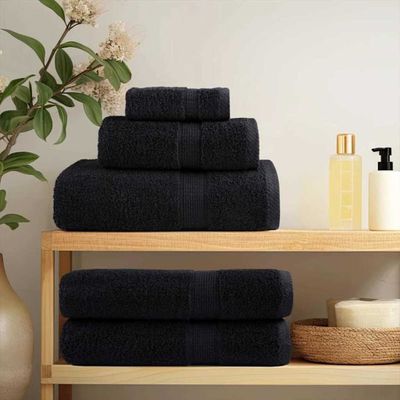 vidaXL Uterák pre hostí SOLUND 4 pcs Čierna 15 x 21 cm 550 gsm