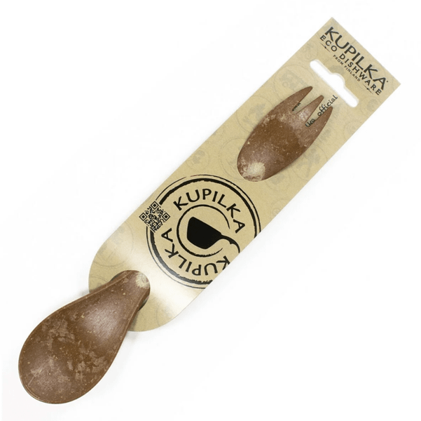 Kupilka S11K Spork Black vidlička + lyžička 20,5 cm, hnedá (3002011K)